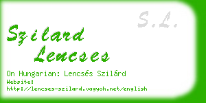 szilard lencses business card