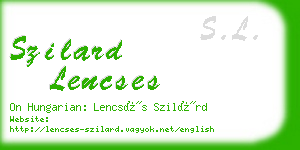 szilard lencses business card